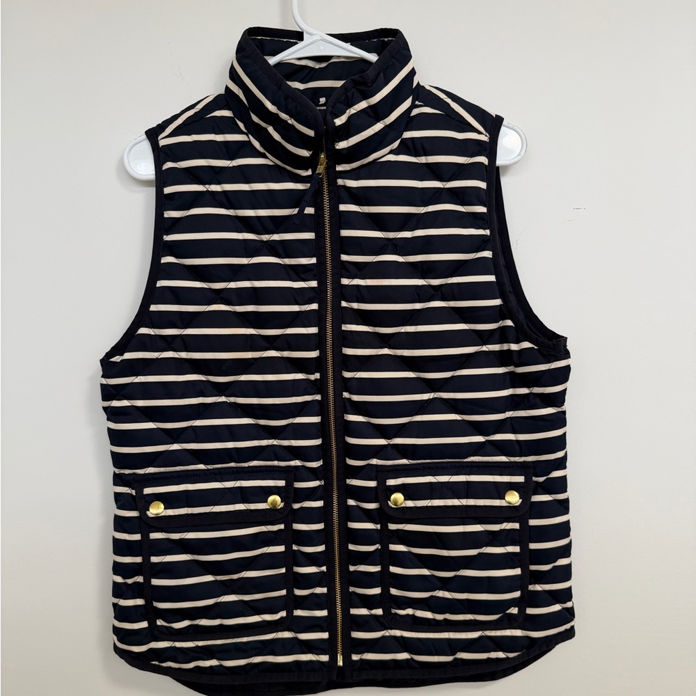 J. Crew Navy and White Striped Womens  Vest- medium